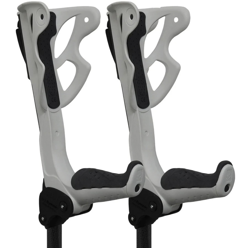 ErgoDynamic shock-absorbing forearm crutches