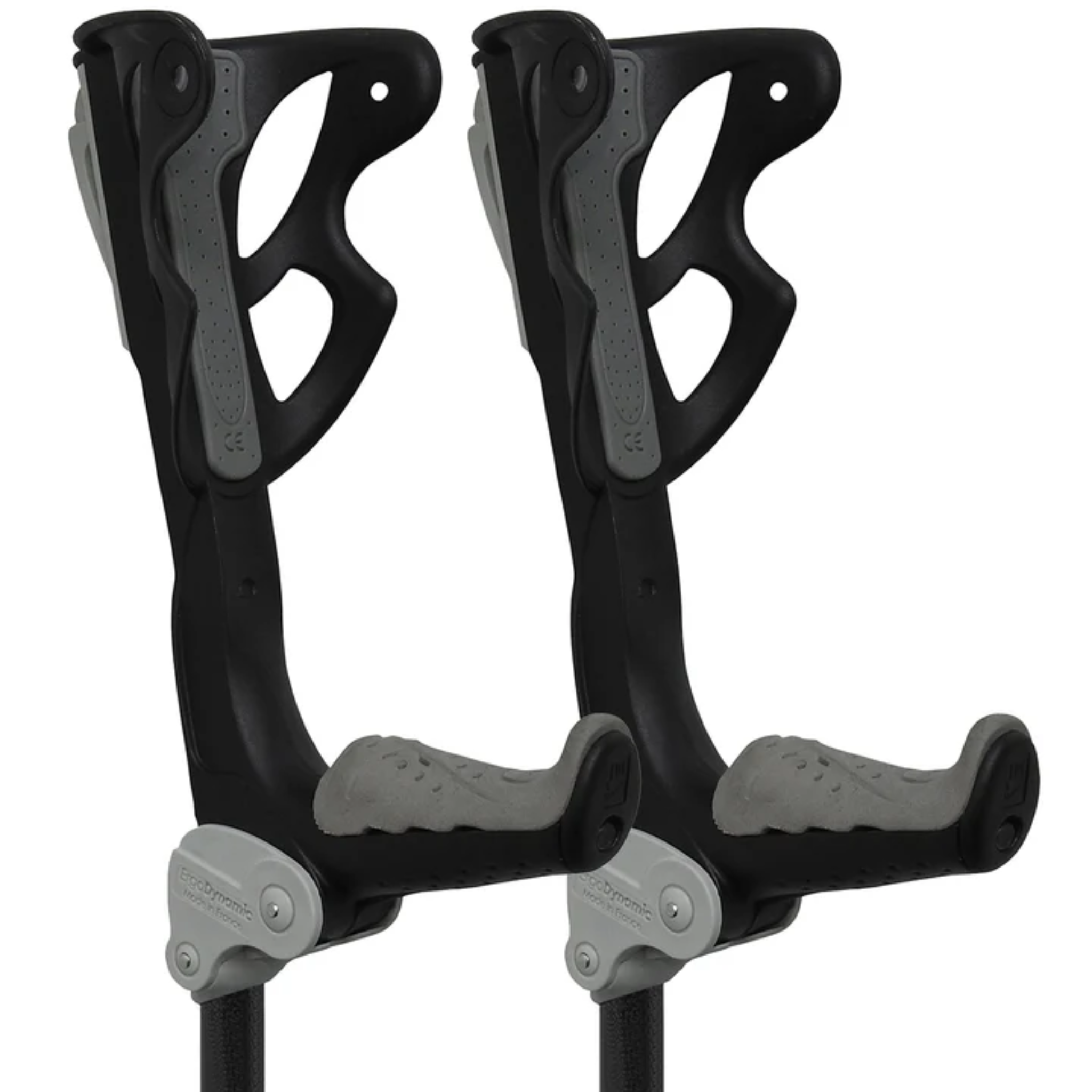 ErgoDynamic shock-absorbing forearm crutches