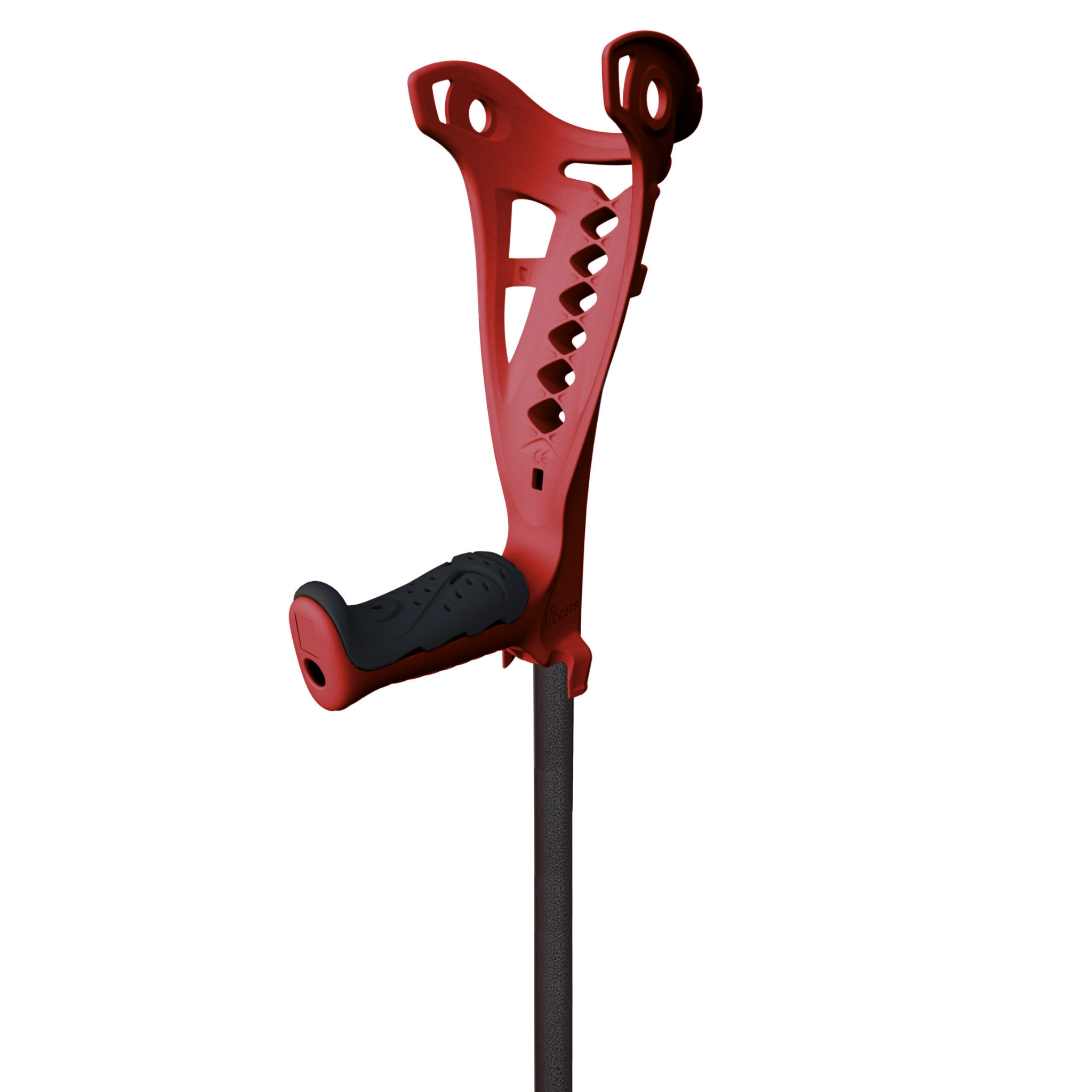 Access Comfort forearm crutches in red