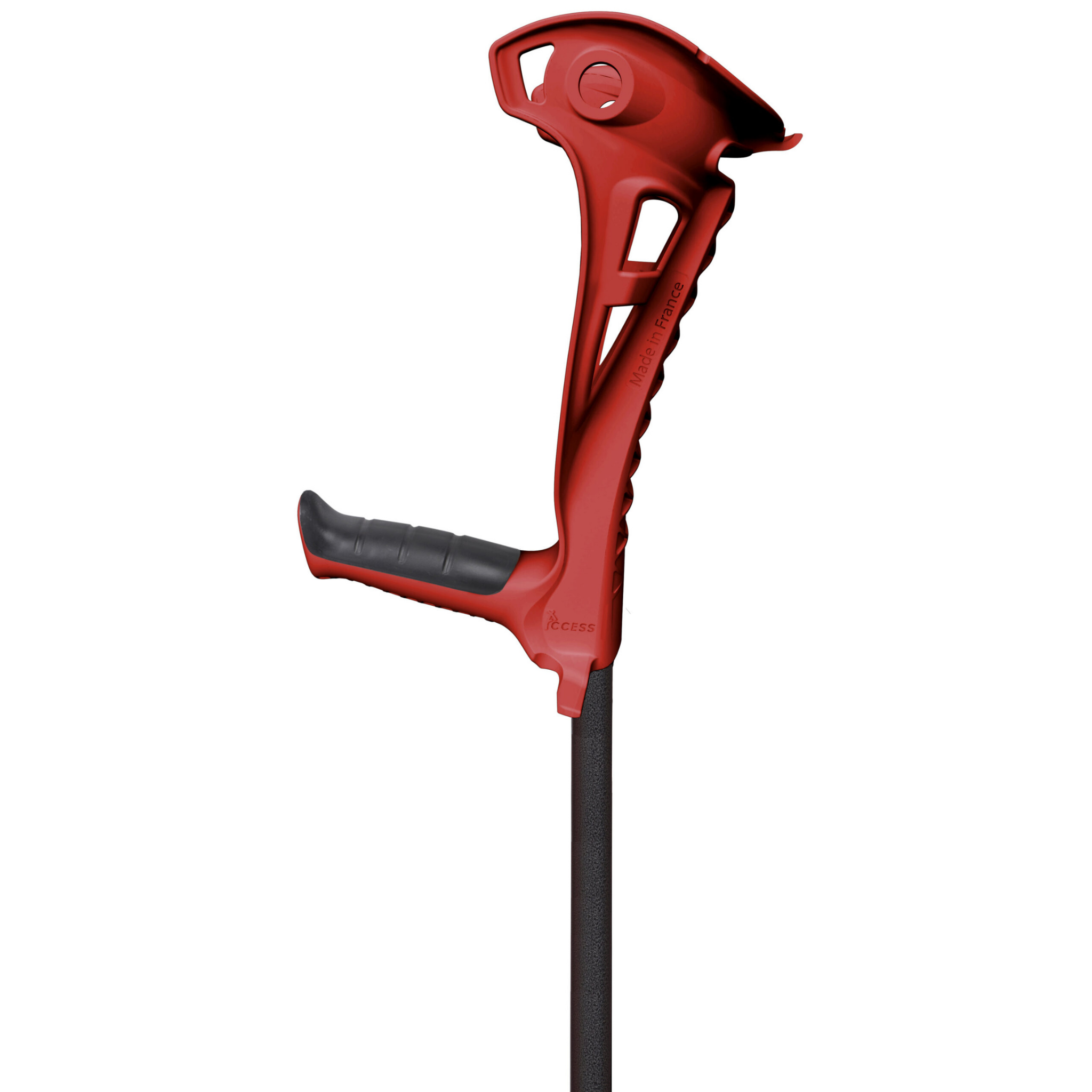 Access Safewalk forearm crutches in red